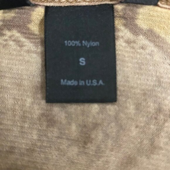 Moda International Snake Print Sheer Tie Front Top (Size S) Y2K Mesh Long Sleeve - Picture 7 of 7